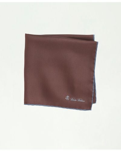 Brooks Brothers Silk Pocket Square Tie - Brown