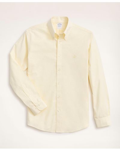 Brooks Brothers Stretch Regent Regular-fit Sport Shirt, Non-iron Oxford - Yellow