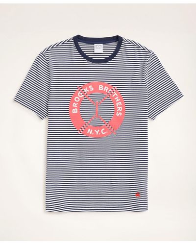 Brooks Brothers Life Preserver Graphic T-shirt - Blue