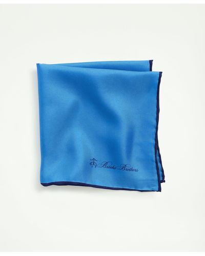 Brooks Brothers Silk Pocket Square - Blue