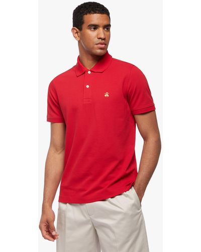 Brooks Brothers Red Slim Fit Golden Fleece Stretch Supima Polo Shirt - Rojo