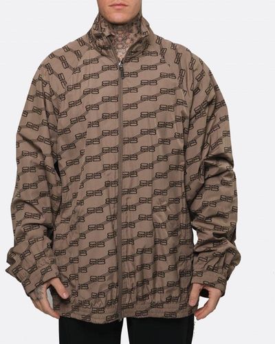 Balenciaga Brown Monogram Oversized Track Jacket - Men from Brother2Brother  UK