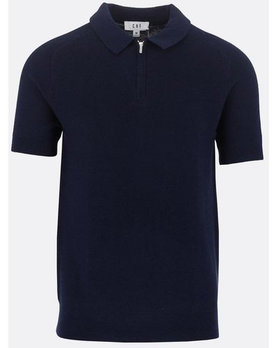 CHE Che Navy Harlow Half Zip Polo Shirt - Blue