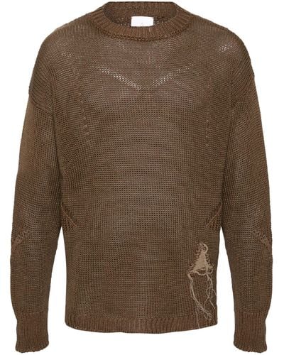 Roa Cut-out Crew-neck Sweater - Brown