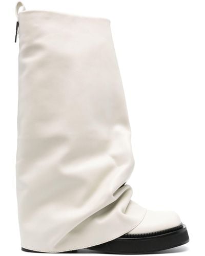 The Attico Robin Layered Leather Boots - White