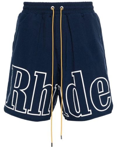 Rhude Logo-print Shorts - Blue