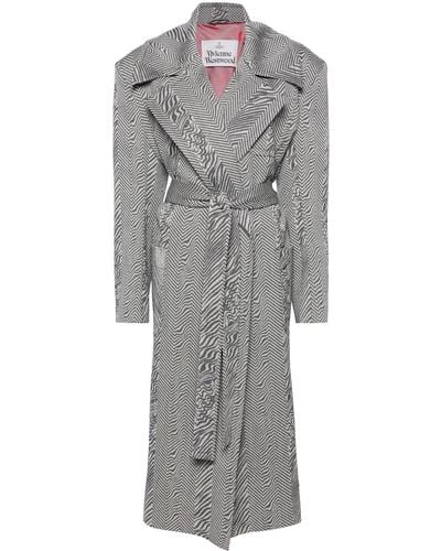 Vivienne Westwood Herringbone Wool Coat - Gray