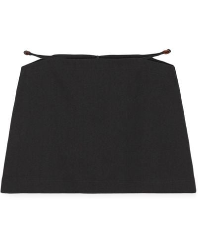 Ganni Organic-cotton Mini Skirt - Black