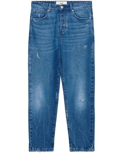 Ami Paris Mid-rise Tapered Jeans - Men's - Cotton - Blue