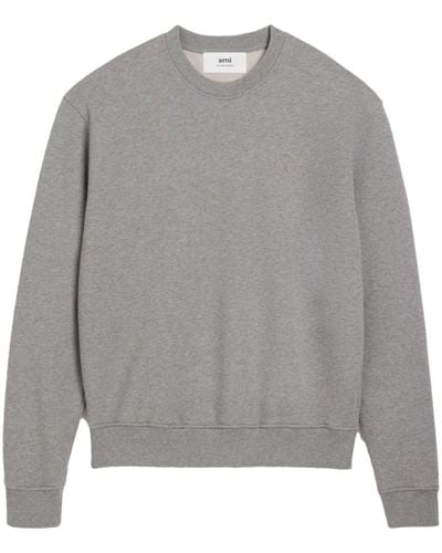 Ami Paris Ami De Coeur Organic Cotton Sweatshirt - Grey