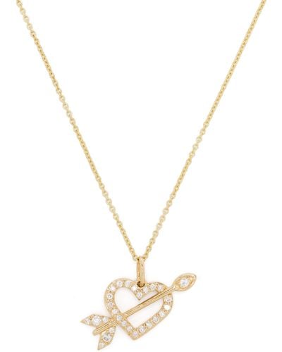 Sydney Evan 14k Yellow Arrow Heart Diamond Charm Necklace - Women's - 14kt /diamond - Metallic
