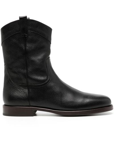 Lemaire Grained Ankle Boots - Black