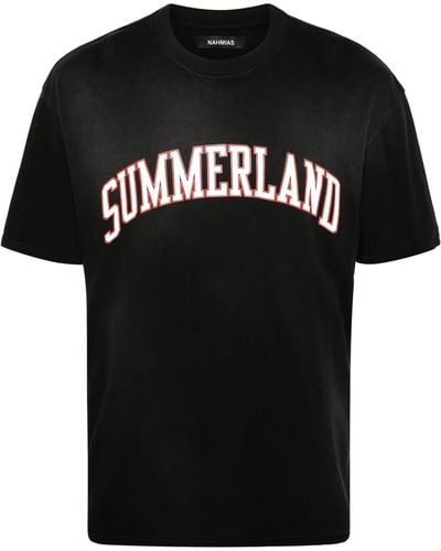 NAHMIAS Summerland-print Cotton T-shirt - Black
