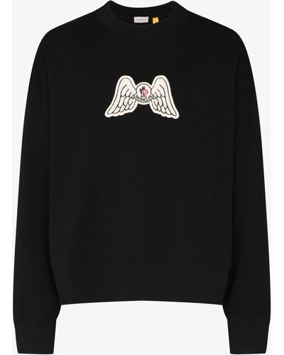 Moncler Genius 8 Moncler Palm Angels Wings Print Cotton Sweatshirt - Men's - Cotton - Black