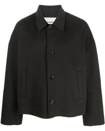 Nanushka Wool-silk Cropped Jacket - Men's - Silk/wool/polyester - Black