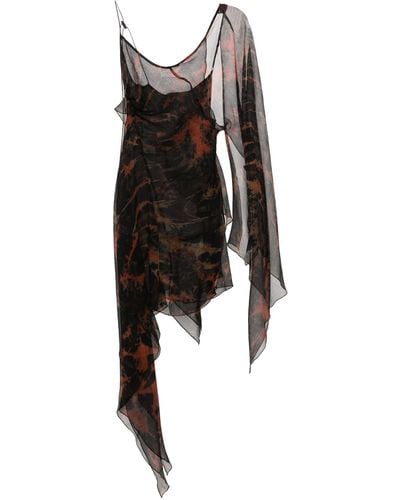 KNWLS Fuel Asymmetric Silk Dress - Black