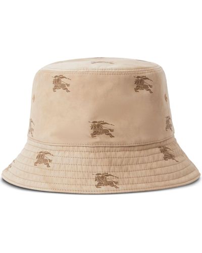 Burberry Ekd Technical Cotton Bucket Hat - Natural