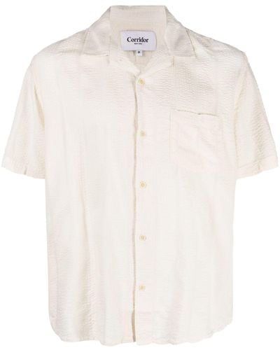 Corridor NYC Striped Short Sleeve Shirt - White