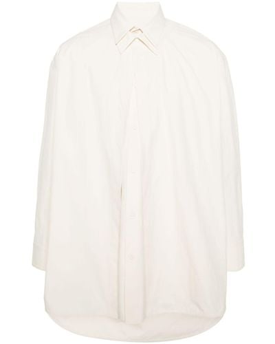 Jil Sander Neutral Double-collar Cotton Shirt - White