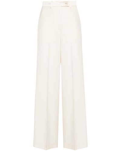 Racil Neutral Michael Wool Palazzo Trousers - White