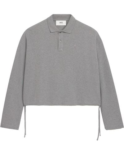 Ami Paris Organic Cotton Polo Shirt - Unisex - Organic Cotton - Grey