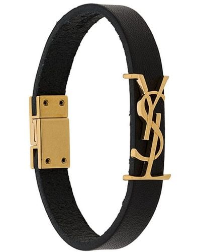 Saint Laurent Opyum Leather Bracelet - Men's - Leather - Black