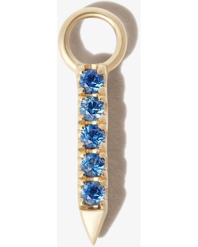 Maria Tash 18k Yellow Eternity Bar Short Diamond And Sapphire Charm - Metallic