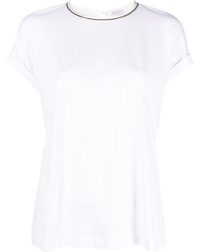 Brunello Cucinelli Monili Cotton T-shirt - White