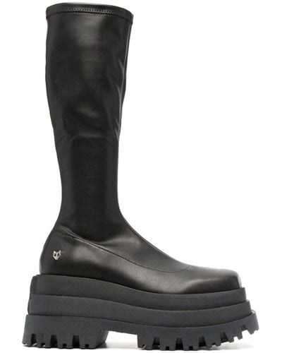 Naked Wolfe Sin 90 Faux Leather Platform Boots - Black