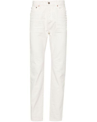 Tom Ford White Whiskering-effect Jeans