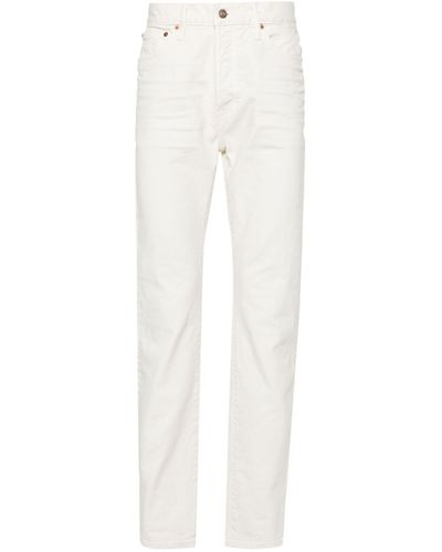 Tom Ford White Whiskering-effect Jeans