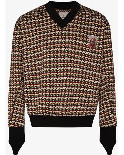 Boramy Viguier Geometric Knit Sweatshirt - Men's - Acrylic - Black