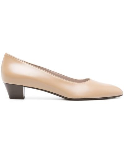 The Row Neutral Luisa 35 Square-toe Leather Pumps - Natural