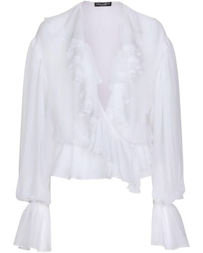 Dolce & Gabbana Blouse With Ruffle Details - White