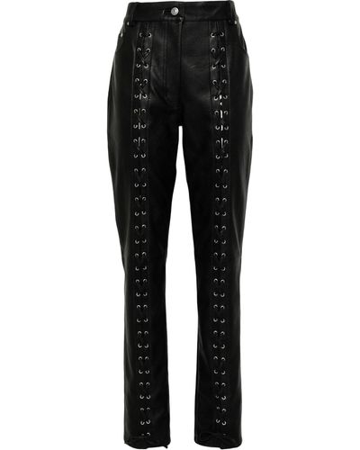 Stella McCartney Lace-up Faux-leather Trousers - Black