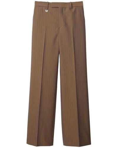 Burberry Striped Straight-leg Trousers - Brown
