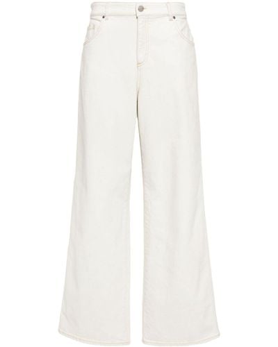 Blumarine White Wide-leg Cotton Jeans