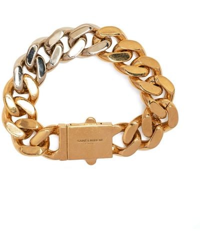 Saint Laurent 14kt Gold Plated Curb-chain Bracelet - Metallic