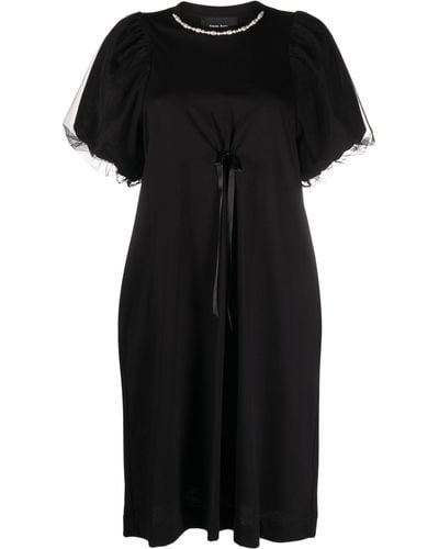 Simone Rocha Pearl-embellished Tulle T-shirt Dress - Black