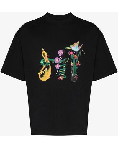 Opening Ceremony Name Painting Printed T-shirt - Black