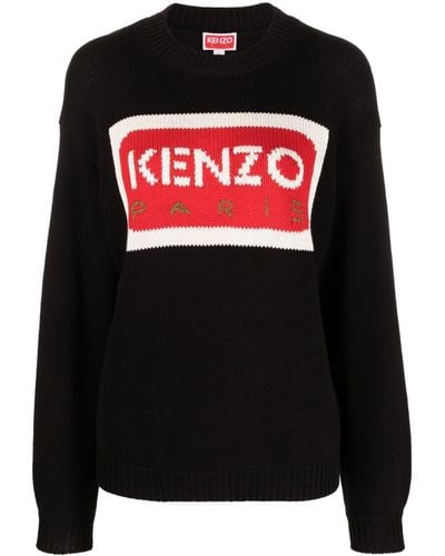 KENZO Logo-intarsia Jumper - Black