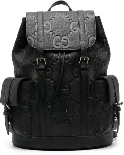 Gucci Jumbo gg Leather Backpack - Black