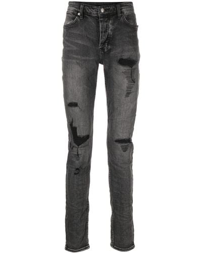 Ksubi Van Winkle Angst Trashed Skinny Jeans - Gray