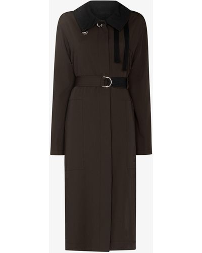 Lemaire Belted Wool Coat - Women's - Wool/cotton/viscose - Black