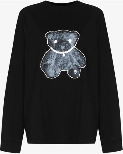 we11done Bear Print T-shirt - Black