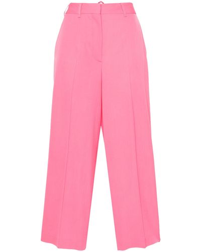 Stella McCartney Wool Cropped Tailored Pants - Pink