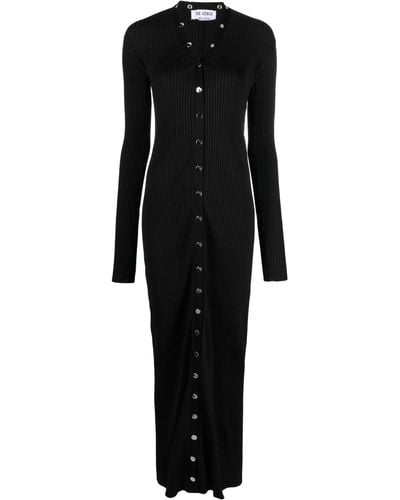 The Attico Ribbed-knit Maxi Dress - Black