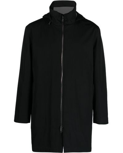 Brioni Hooded Cashmere-blend Parka Coat - Black