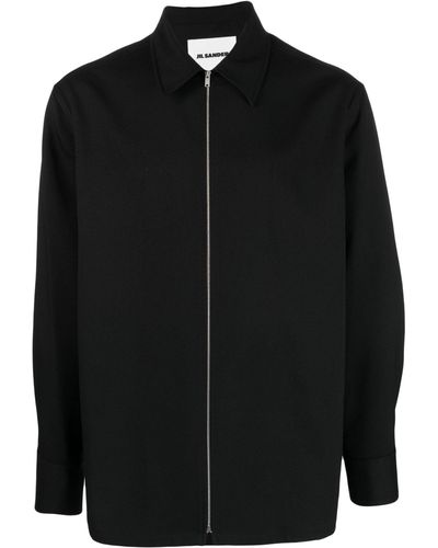 Jil Sander Classic-collar Shirt Jacket - Black