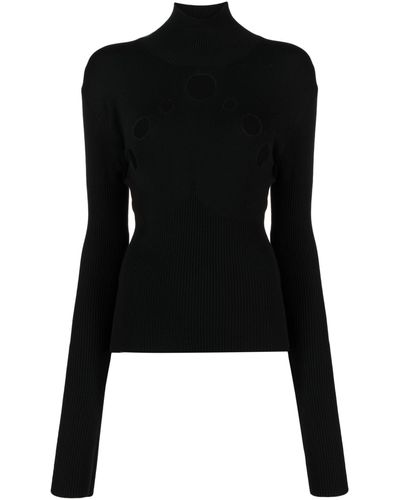 Jean Paul Gaultier Cut-out High-neck Sweater - Black